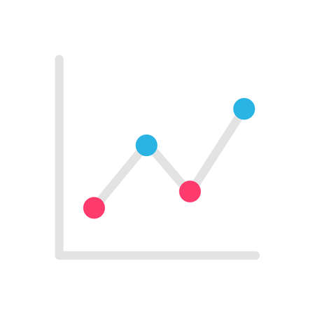 Line graph comparing business performance. Company earnings report conceptのイラスト素材