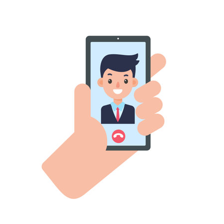 vector businessman on computer screen online meeting conceptのイラスト素材