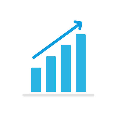 Line graph comparing business performance. Company earnings report conceptのイラスト素材