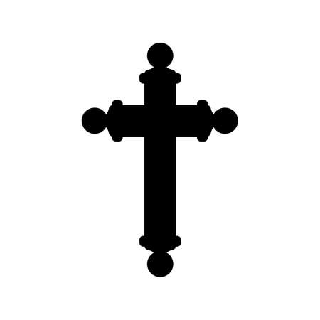 Christian Cross. Halloween spooky vampire defense cross design vectorのイラスト素材