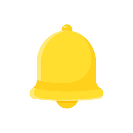 notification. Vector The golden bell vibrating loudly alerted the event. schedule appointment timeのイラスト素材