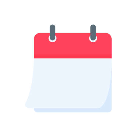 Calendar icon. A red calendar for reminders of appointments and important festivals in the year.のイラスト素材