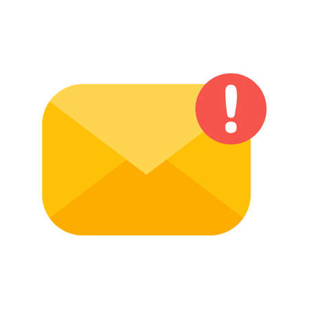 Yellow envelope. The concept of communication and email notification via online channels.のイラスト素材