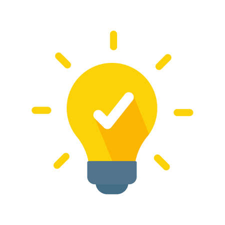 Light bulb icon. Light bulb ideas and creativity. Analytical Thinking for Innovation Processingのイラスト素材