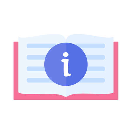 Information icon. data management reading guide Customer information assistance conceptのイラスト素材