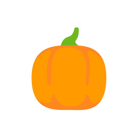 Yellow pumpkin vector for carving scary ghost faces for Halloween.のイラスト素材