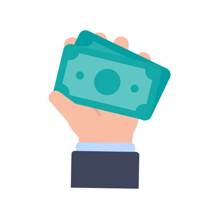 vector hand holding dollar saving concept Save cash for investmentのイラスト素材