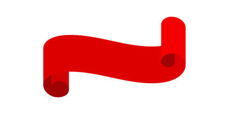Vector red ribbon banner set. Flat red ribbon for discount label in product sales.のイラスト素材