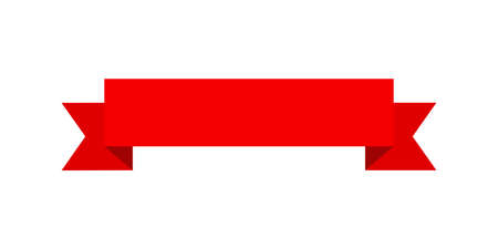 Vector red ribbon banner set. Flat red ribbon for discount label in product sales.のイラスト素材