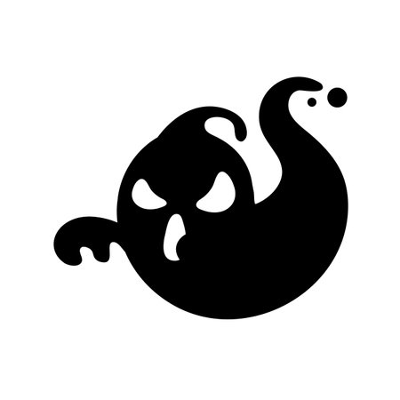 A cartoon white evil ghost that has fun haunting people on Halloween.のイラスト素材