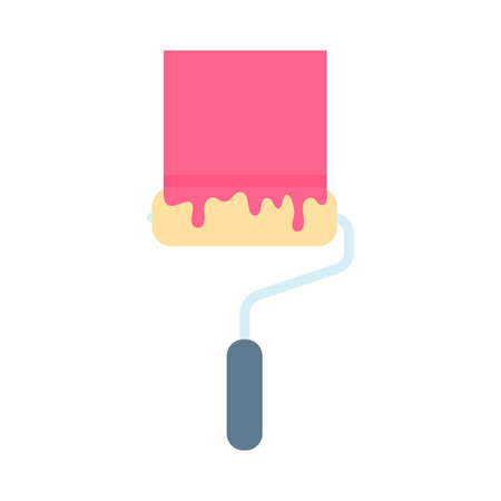 A set of brush heads and paint buckets for creating art from the artist's creativity.のイラスト素材