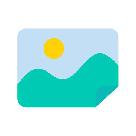 Image vector. Simple mountain landscape photo. Adding photos to the album.