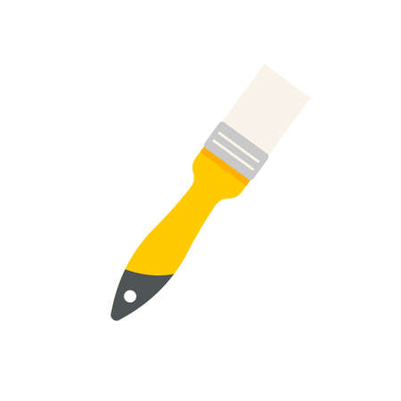 Hand tools vector. The wooden brush has soft bristles. for painting the wallのイラスト素材