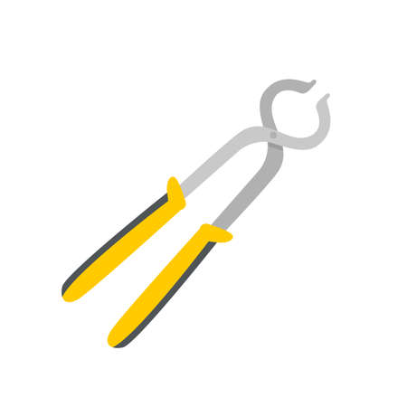 Hand tools vector. Steel pliers for pinching workpieces and cutting wiresのイラスト素材