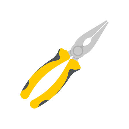 Hand tools vector. Steel pliers for pinching workpieces and cutting wiresのイラスト素材