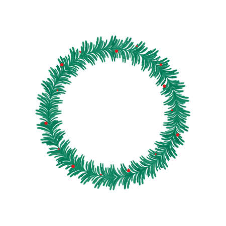 Christmas Wreath Vector Winter garland for decorating Christmas cards.のイラスト素材