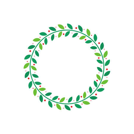 Christmas Wreath Vector Winter garland for decorating Christmas cards.のイラスト素材
