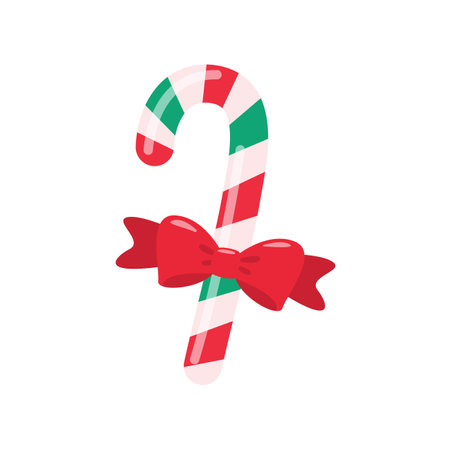 Christmas candy. Red and green colored candy bars for children on Christmas celebrations.のイラスト素材