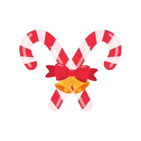 Christmas candy. Red and green colored candy bars for children on Christmas celebrations.のイラスト素材