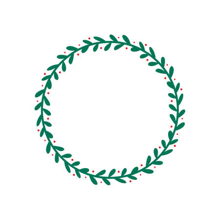 Christmas Wreath Vector Winter garland for decorating Christmas cards.のイラスト素材