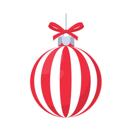 red christmas ball vector with white pattern for christmas celebrationのイラスト素材