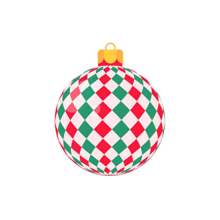 red christmas ball vector with white pattern for christmas celebrationのイラスト素材