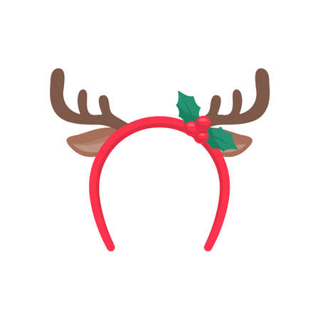 Christmas hat. Red knitted hat. For wearing in a Christmas partyのイラスト素材