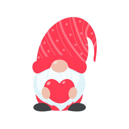 Christmas gnome. A little gnome wearing a red woolen hat. celebrate on christmasのイラスト素材
