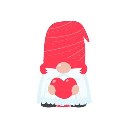 Christmas gnome. A little gnome wearing a red woolen hat. celebrate on christmasのイラスト素材