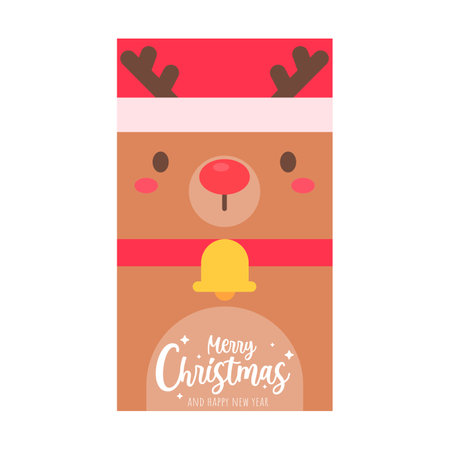 Christmas card. Santa Set Christmas Greeting Card Template.のイラスト素材
