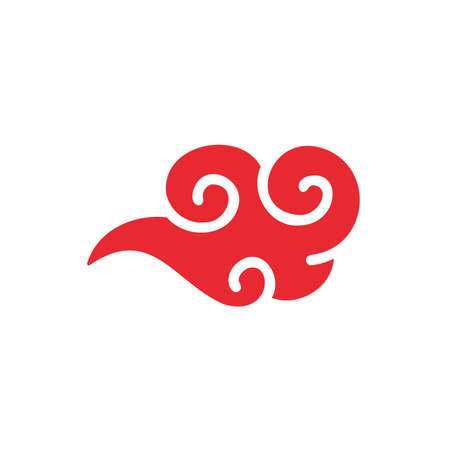 chinese red cloud element for decorating the Chinese New Yearのイラスト素材