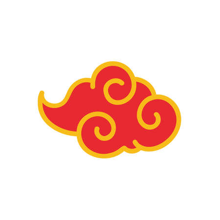 chinese red cloud element for decorating the Chinese New Yearのイラスト素材
