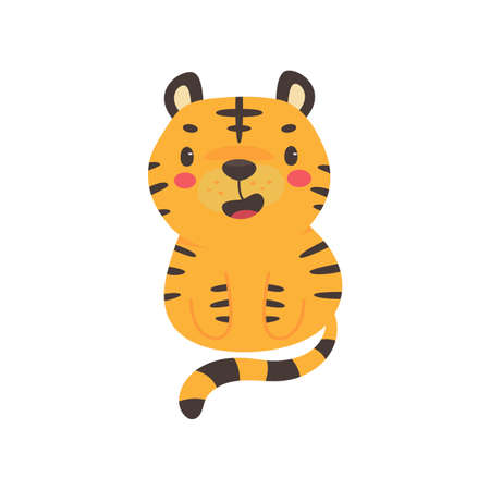Cartoon Tiger for 2022 Year of the Tiger Chinese New Year card decoration.のイラスト素材