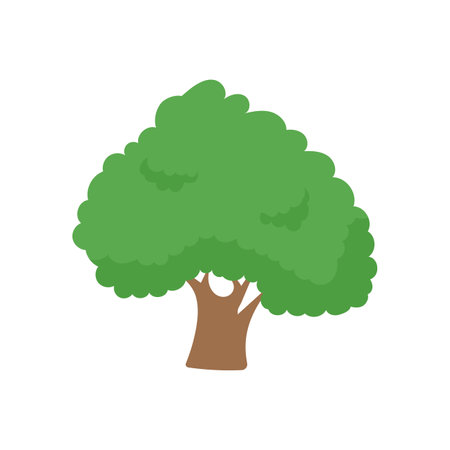 Vector green tree element. fertile forest for decorationのイラスト素材