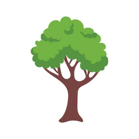Vector green tree element. fertile forest for decorationのイラスト素材