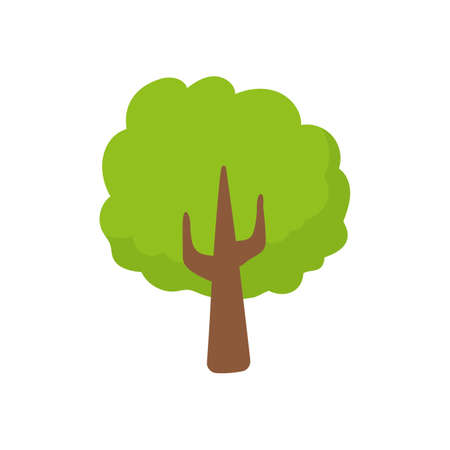 Vector green tree element. fertile forest for decorationのイラスト素材