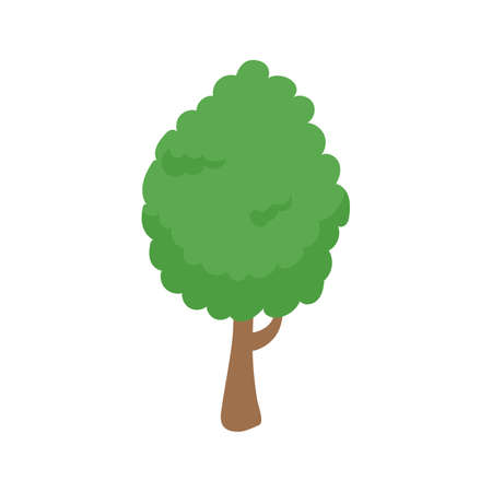 Vector green tree element. fertile forest for decorationのイラスト素材