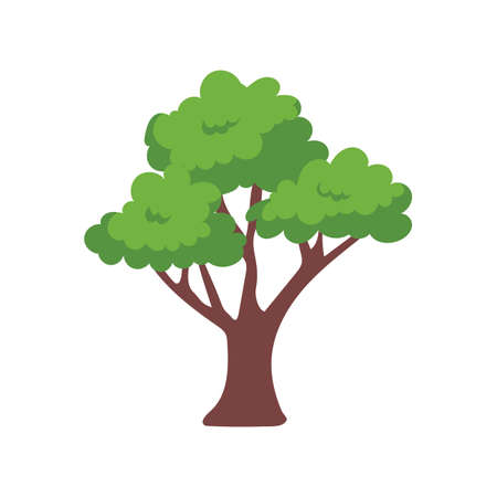 Vector green tree element. fertile forest for decorationのイラスト素材