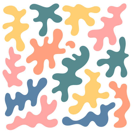 hand drawn greasy drops liquid shapes backgroundのイラスト素材