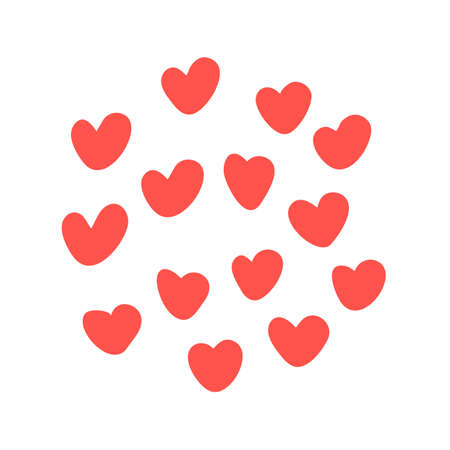 red hearts of love for decorating Valentine's cards