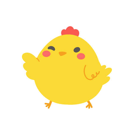 cartoon little chick Hatched eggs on Easter. decorate greeting cards for childrenのイラスト素材