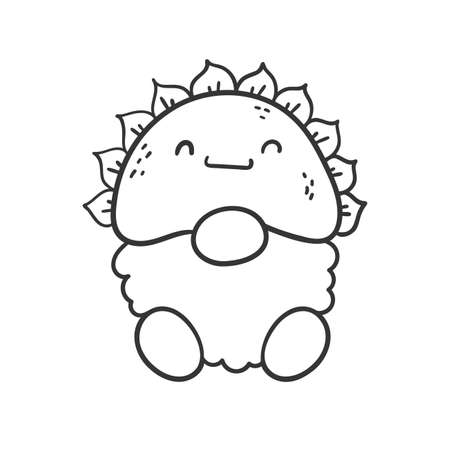 cartoon lines Summer gnomes in fruit costumes coloring book for kidsのイラスト素材