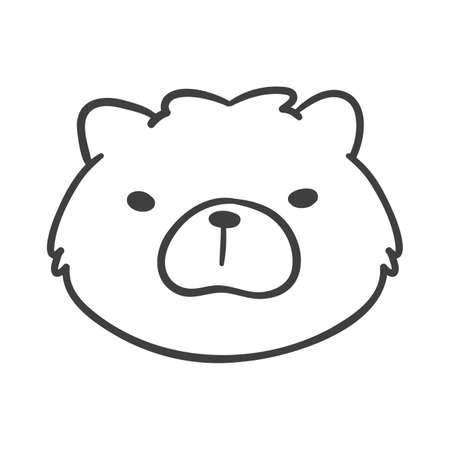 Hand drawn lines. The face of an adorable Chow Chow puppy.のイラスト素材