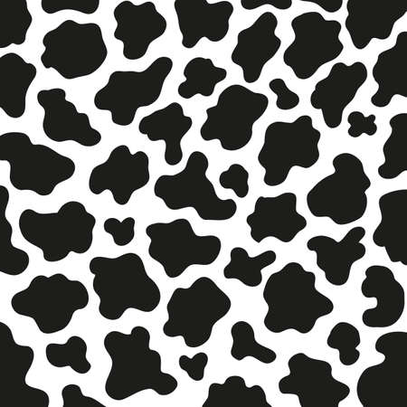 Black polka dot background of milk cow leather.のイラスト素材