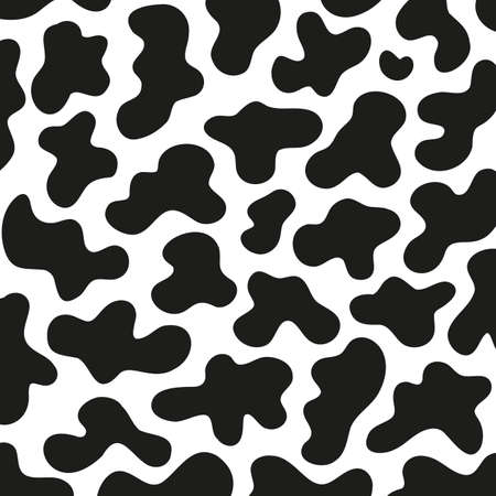 Black polka dot background of milk cow leather.のイラスト素材