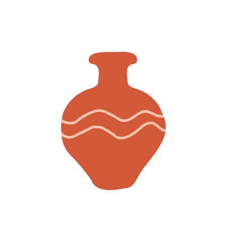 Ancient earthenware bowls or jars For decoration with flowers in a boho style.のイラスト素材