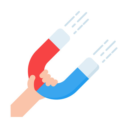 Magnet Marketing. Advertising through the media to attract customersのイラスト素材