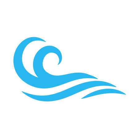 blue water wave line icon in the seaのイラスト素材