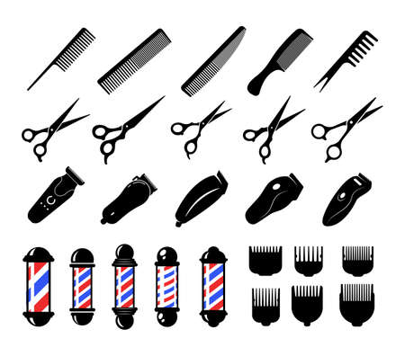 barber scissors silhouette for beauty salonのイラスト素材
