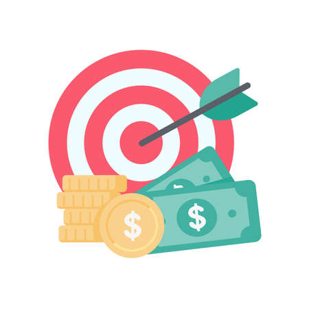 target on mobile phone The concept of achieving financial goalsのイラスト素材